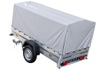 Anhänger Pkw 230×125 Garden Trailer 230 KIPP Unitrailer 750 kg mit Stützrad, Hochplane und Hochspriegel – Bild 2