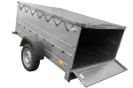 Anhänger kippbar GARDEN TRAILER 201 KIPP mit zusätzlichen Bordwänden, Stützrad und Flachplane – Bild 3
