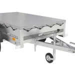 Gartenanhänger 200 Kipp mit Stützrad, H-0-Rahmen und grauer Plane